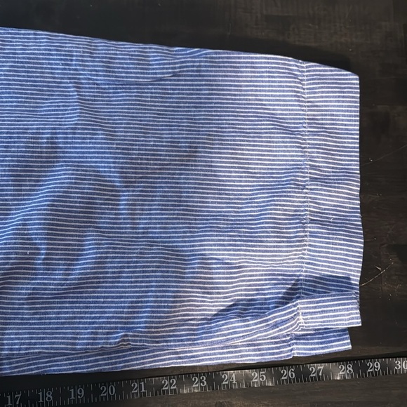 Talbots Blue Stripe Easy Drawstring Linen Blend Wide Leg Pants Size 20W - Picture 8 of 9